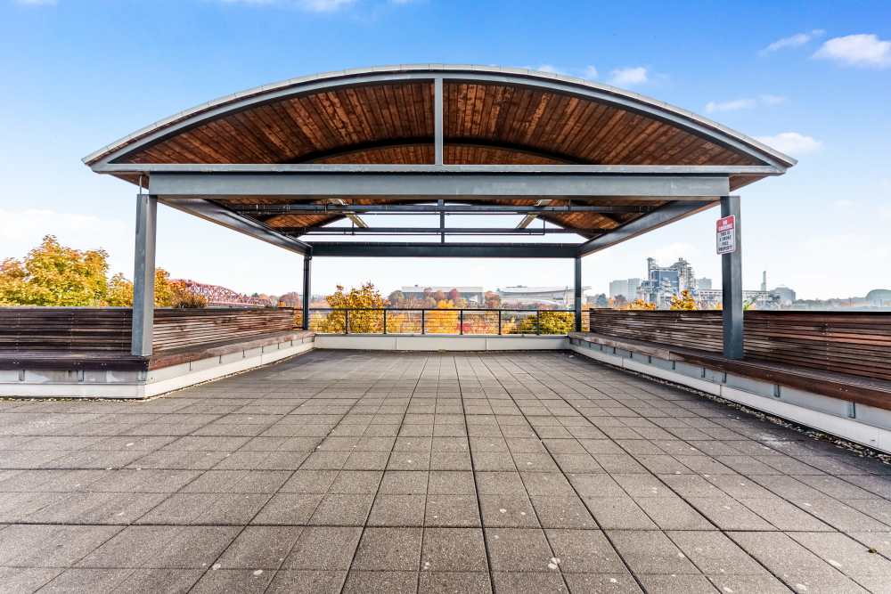 Rooftop deck at The Yards At Union Station in Portland, Oregon