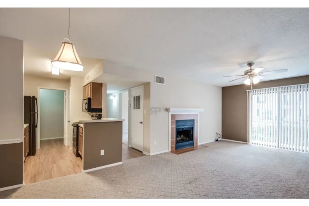 Kitchen and living room of an unfurnished at Beau Terre in Alexandria,Louisiana