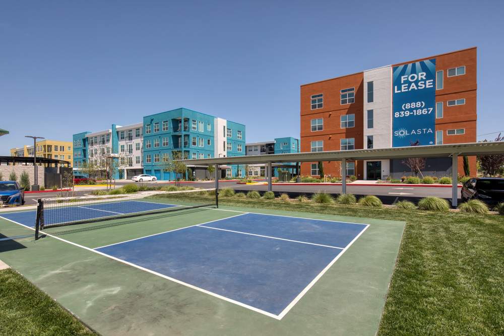 Tennis court at Solasta in Sacramento, California