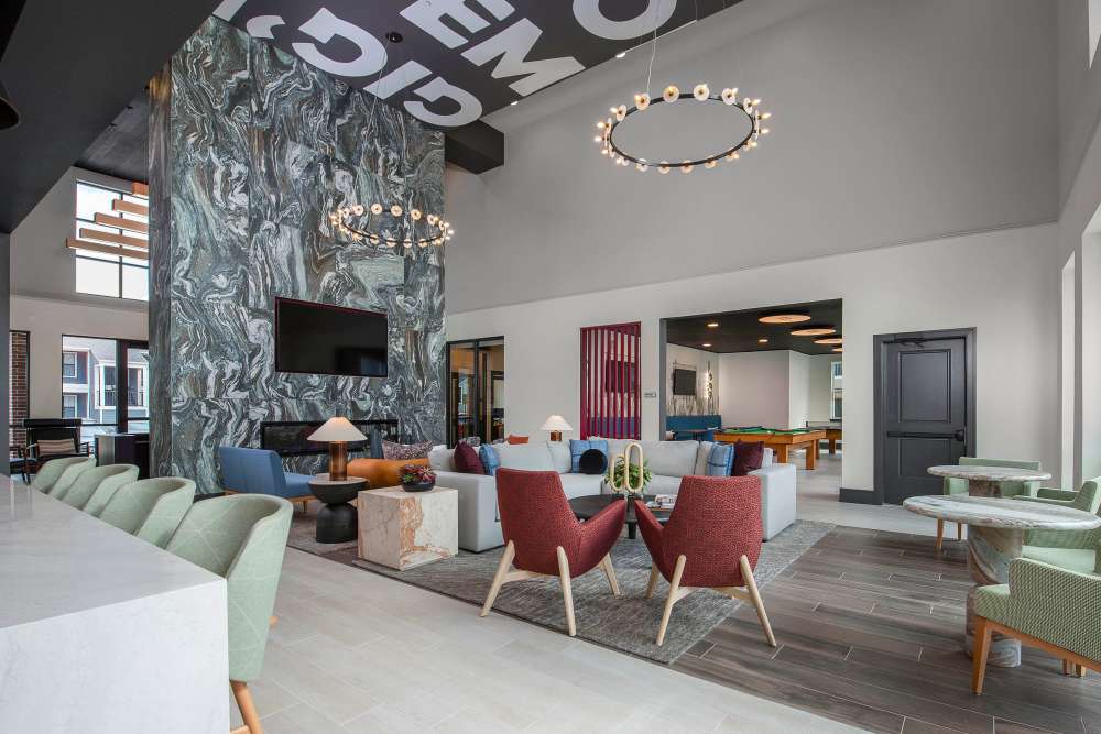 Resident lounge at The Landing College Station in College Station, Texas