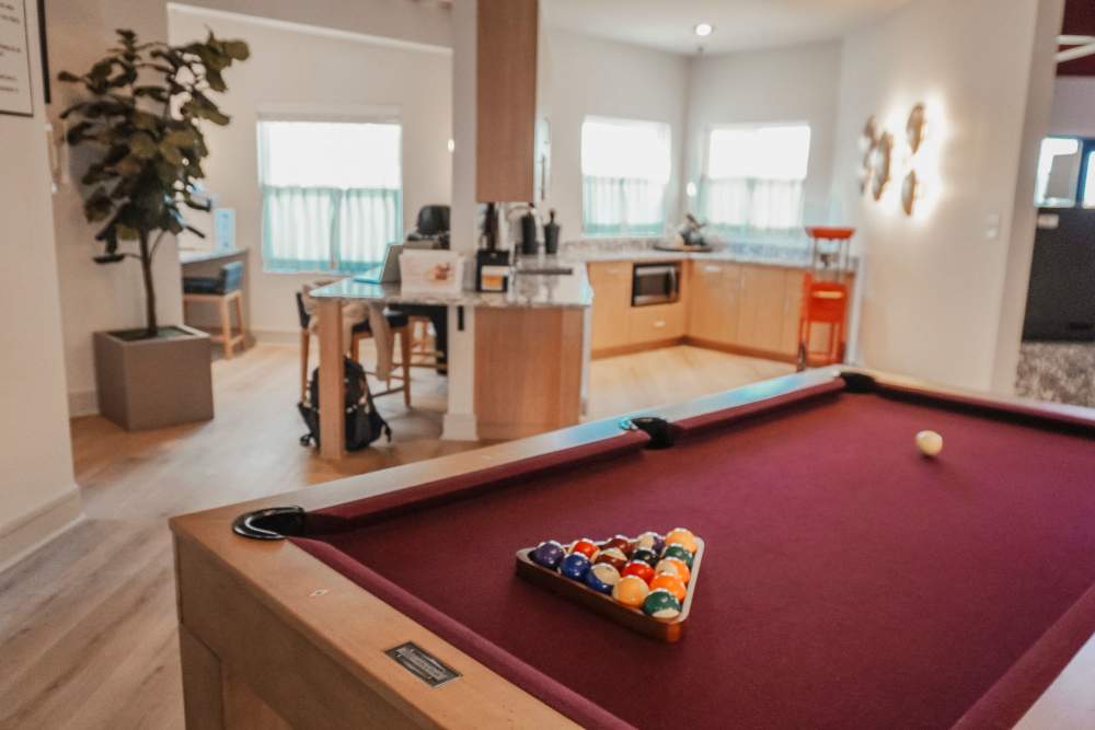 Game lounge at The Quarters Starkville in Starkville, Mississippi