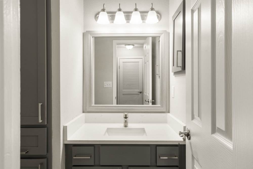 Bathroom vanity at Waterside in Tulsa, Oklahoma