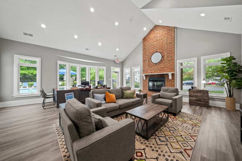 Clubhouse with fireplace at Salem Run in Fredericksburg, Virginia