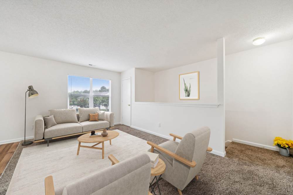 Spacious living room at Maplewood in Chesapeake,Virginia
