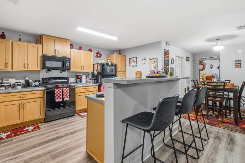 Spacious island kitchen at Buffalo Terrace in Concord, North Carolina
