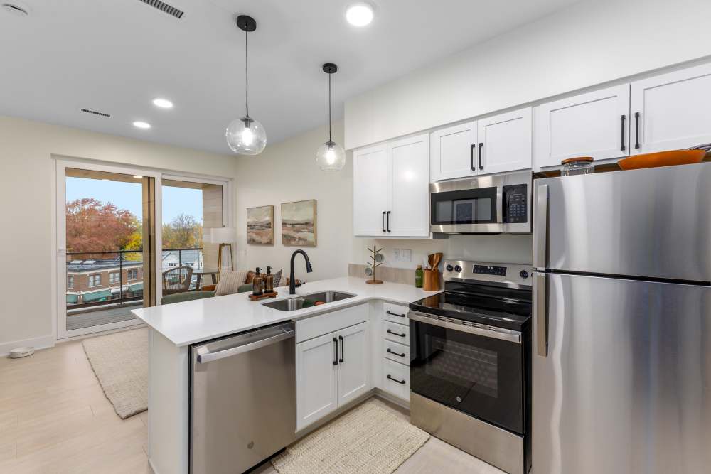 Upgraded kitchen at The Current in Grand Rapids,Michigan