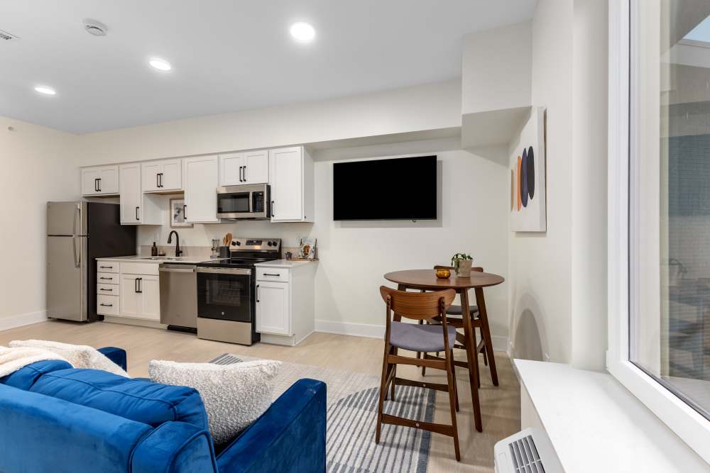 Modern living room at The Current in Grand Rapids,Michigan