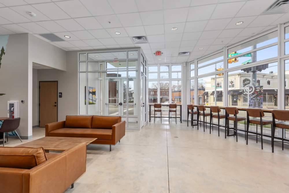 Resident lounge area at The Current in Grand Rapids,Michigan