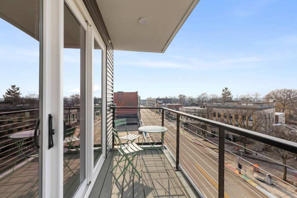 Private patio at The Current in Grand Rapids,Michigan