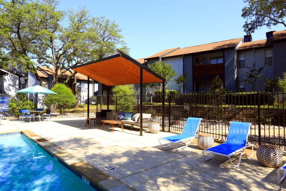 Sparkling swimming pool at The Morgan in Bedford, Texas