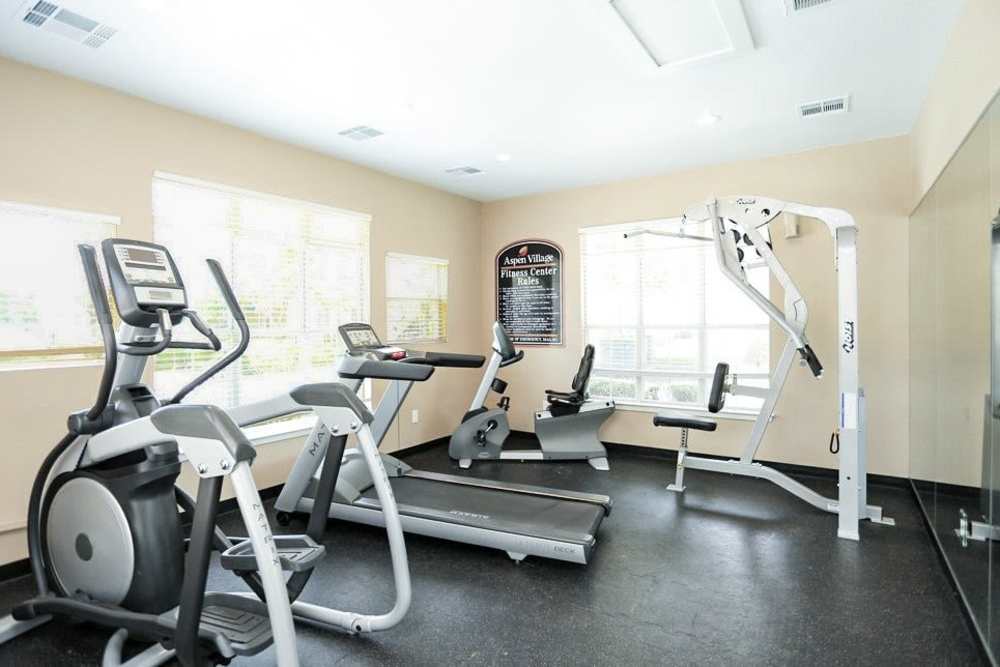 Fitness center at Aspen Village in Broken Arrow, Oklahoma