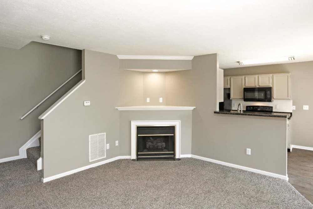 Living area with fireplace at Ashton Glen in Centerville. OH