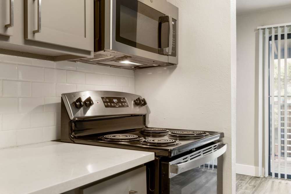 Stainless-steel appliances at Waterside in Tulsa, Oklahoma