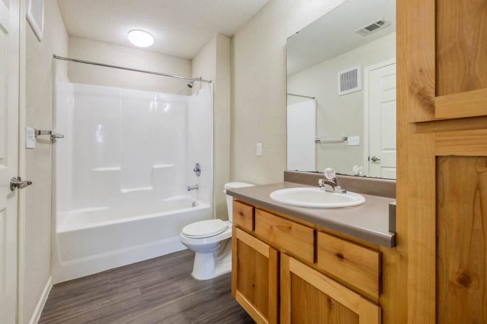 Bright bathroom at Autumn Glen in Gaffney, South Carolina