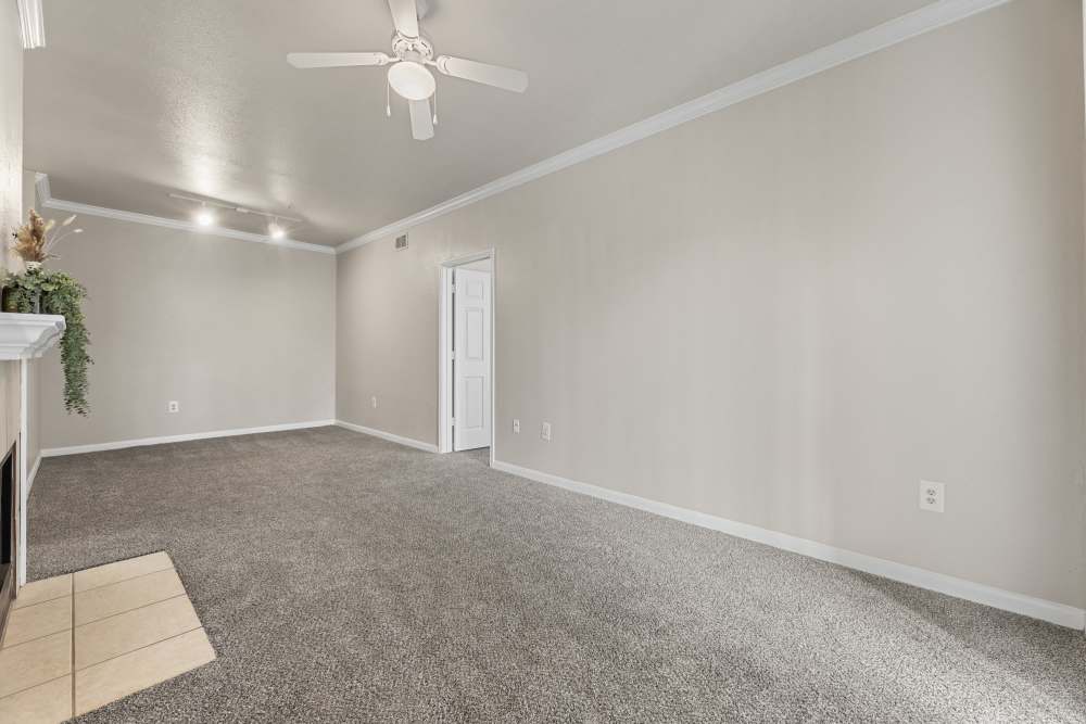 Living area and entry door at Columbia Greens in Houston, Texas