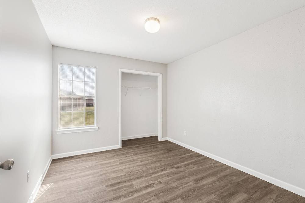 Living area with hard-wood flooring at Casa Quintana in Freeport, Texas