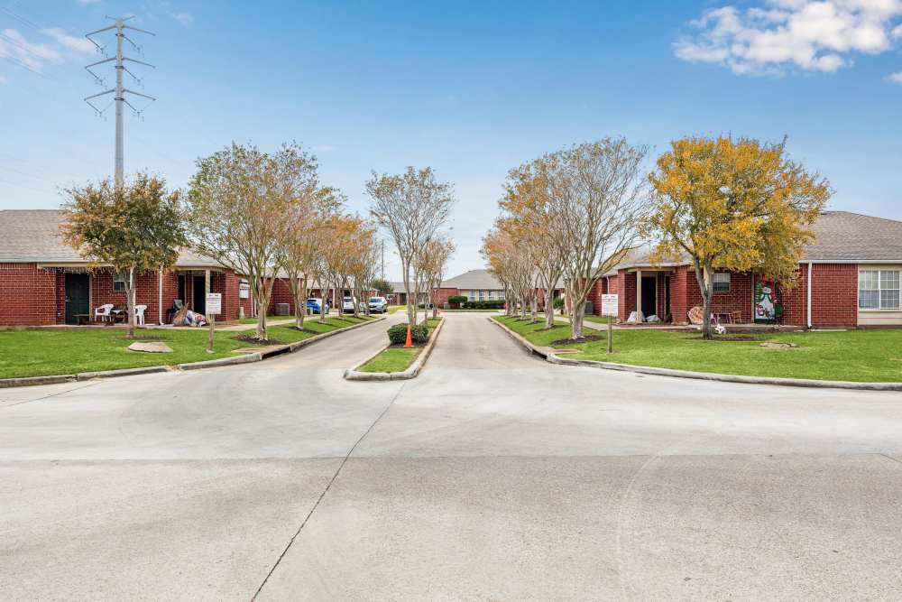 Apartment pathway at Casa Quintana in Freeport, Texas