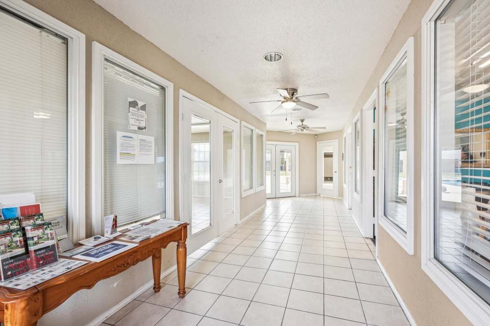 Clubhouse corridor at Casa Quintana in Freeport, Texas