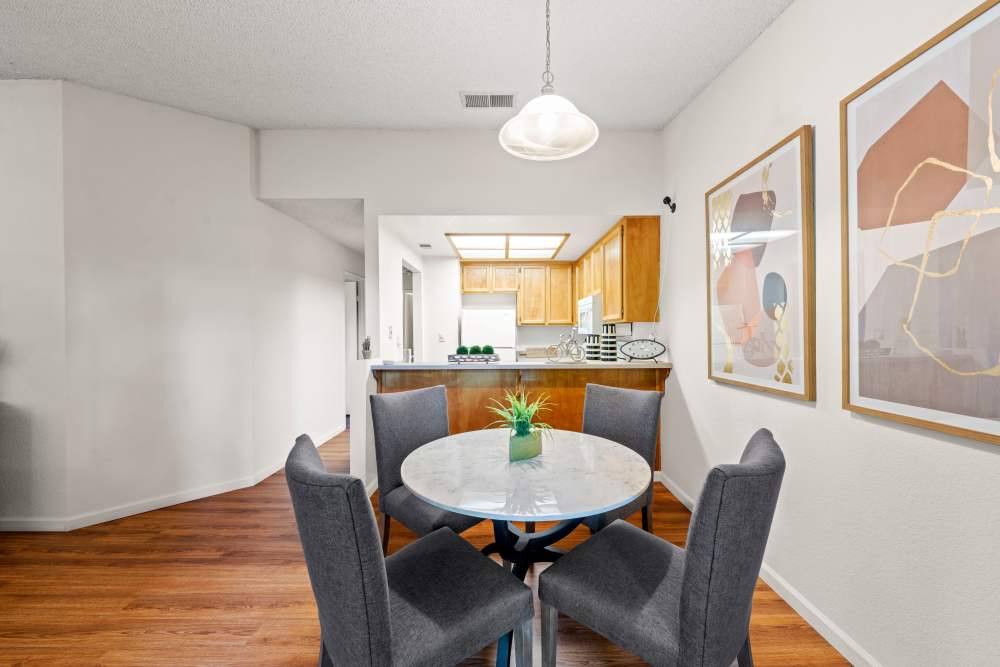 Apartment dining area at Ardenwood Forest Rental Condominiums in Fremont, California