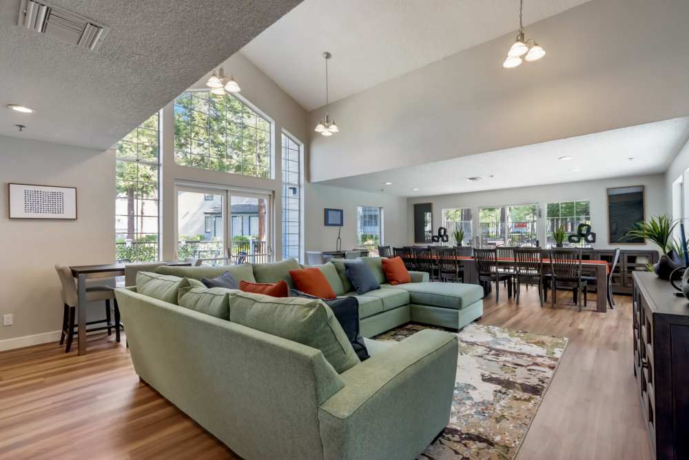 Clubhouse with wooden flooring at Country Brook Rental Condominiums in San Ramon, California