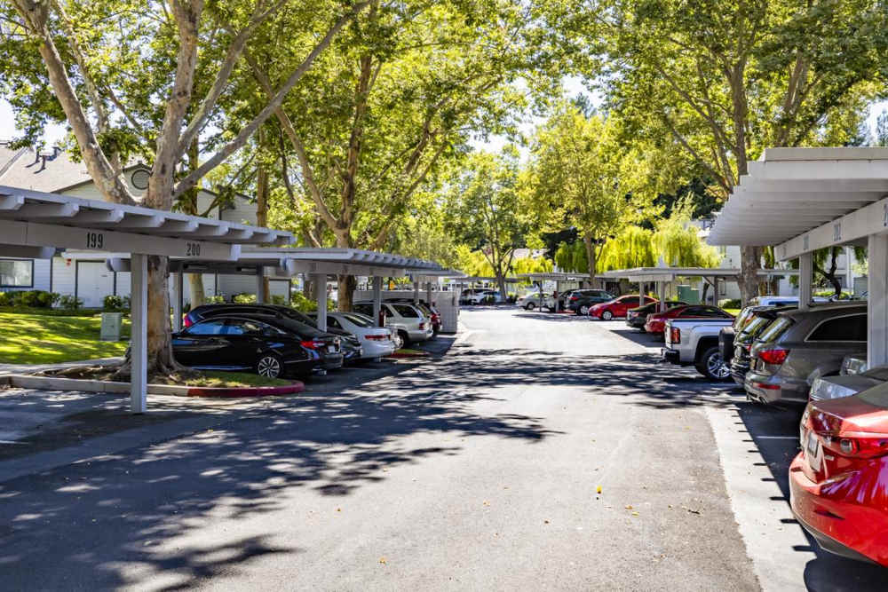 Community carpot area at Country Brook Rental Condominiums in San Ramon, California