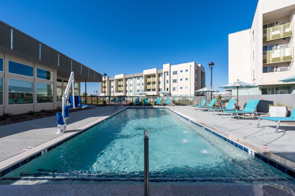 Luxury inground pool at Overland Flats in Maricopa, Arizona