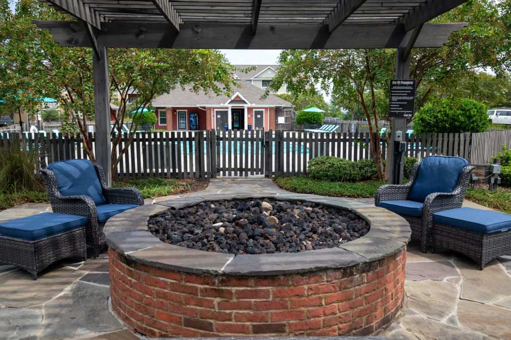 Outdoor firepit at Preserve at Lauren's Creek in Aiken,South Carolina