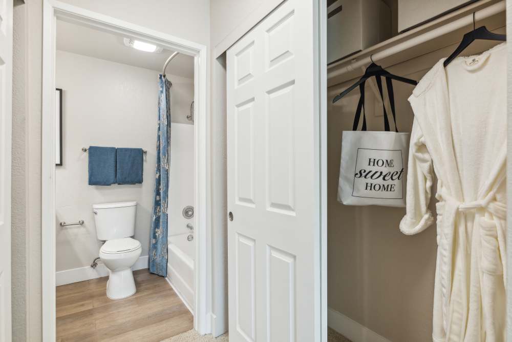 Spacious closet in a model home at Sofi at Wood Ranch in Simi Valley, California