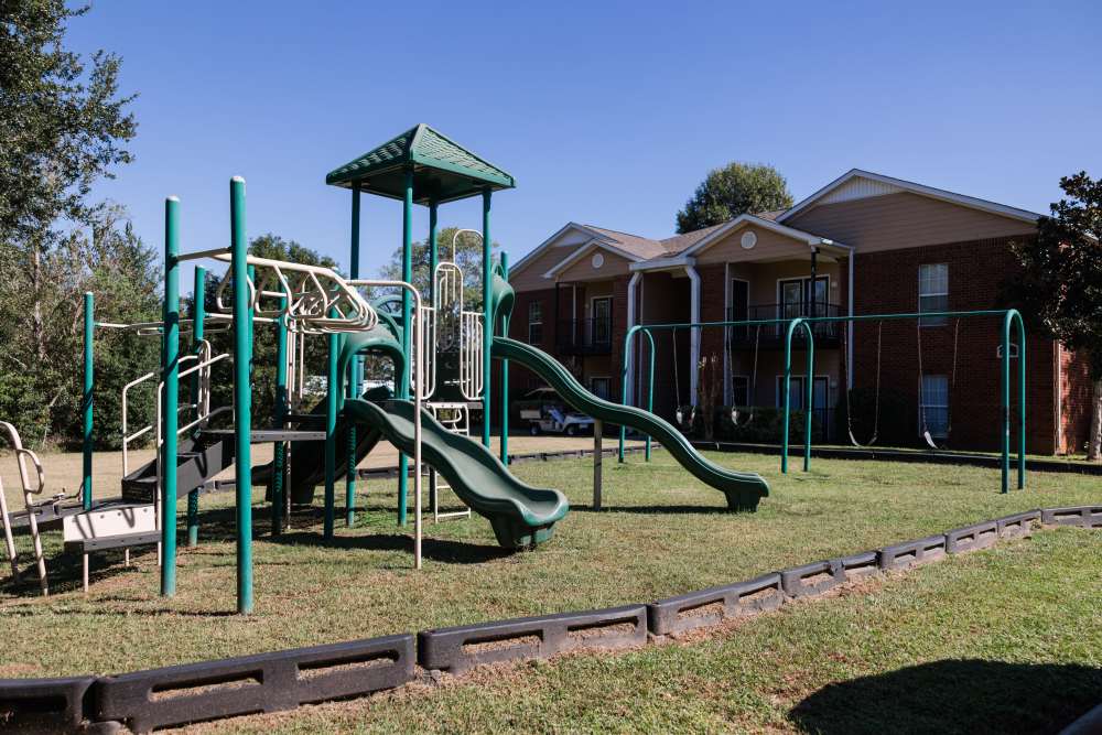 Play area with slides at Annandale Park in Robertsdale, Alabama