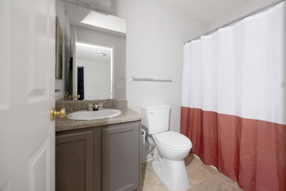 Bathroom with vanity unit at Carson Landing in Center Point,Alabama