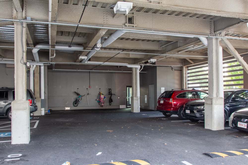Apartment parking facility at The Lighthouses in Salem, Massachusetts