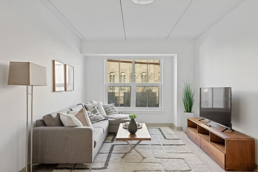 Modern living room at Mily on Green in Philadelphia, Pennsylvania