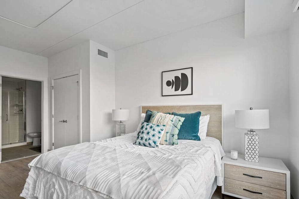 Modern bedroom at Mily on Green in Philadelphia, Pennsylvania