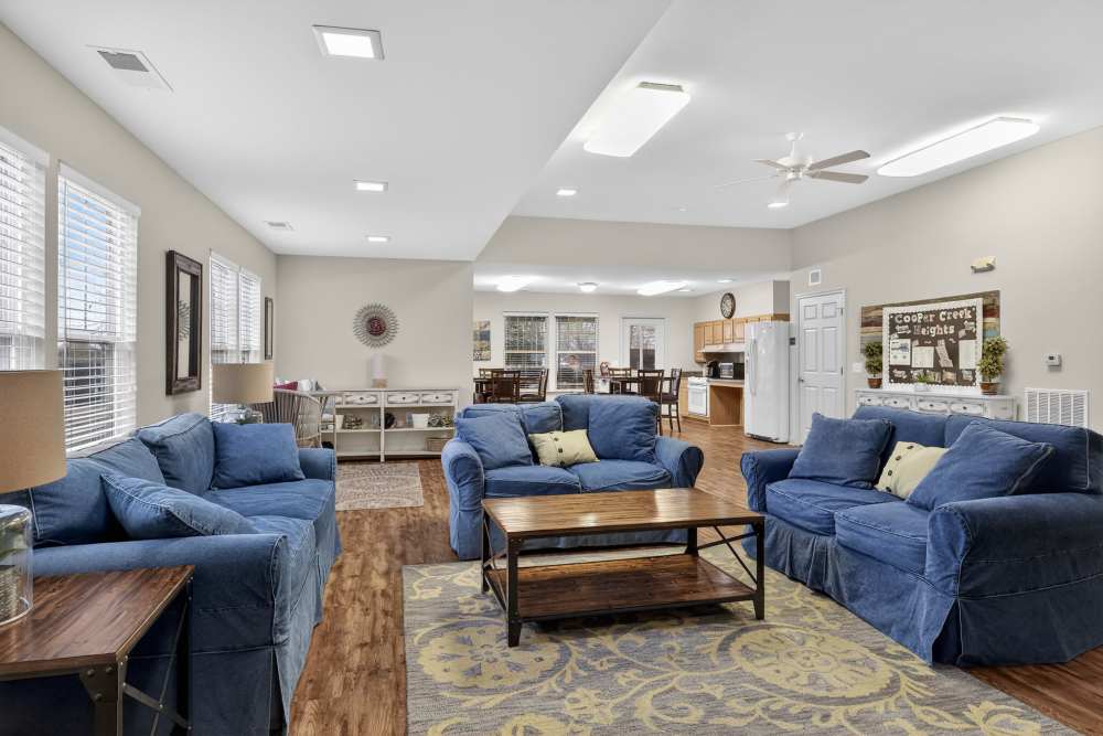 Clubhouse interior at Cooper Creek Heights in Mocksville, North Carolina