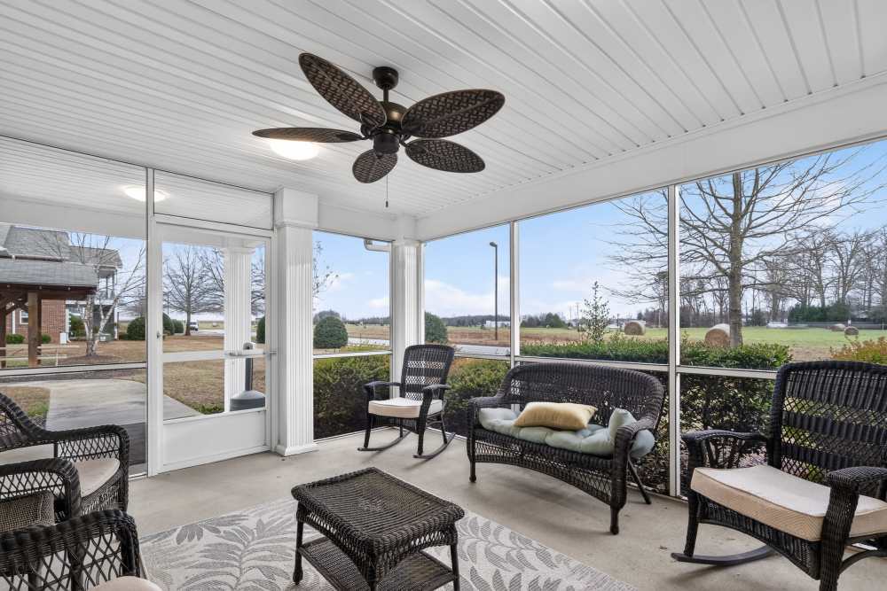 Seating space at Cooper Creek Heights in Mocksville, North Carolina