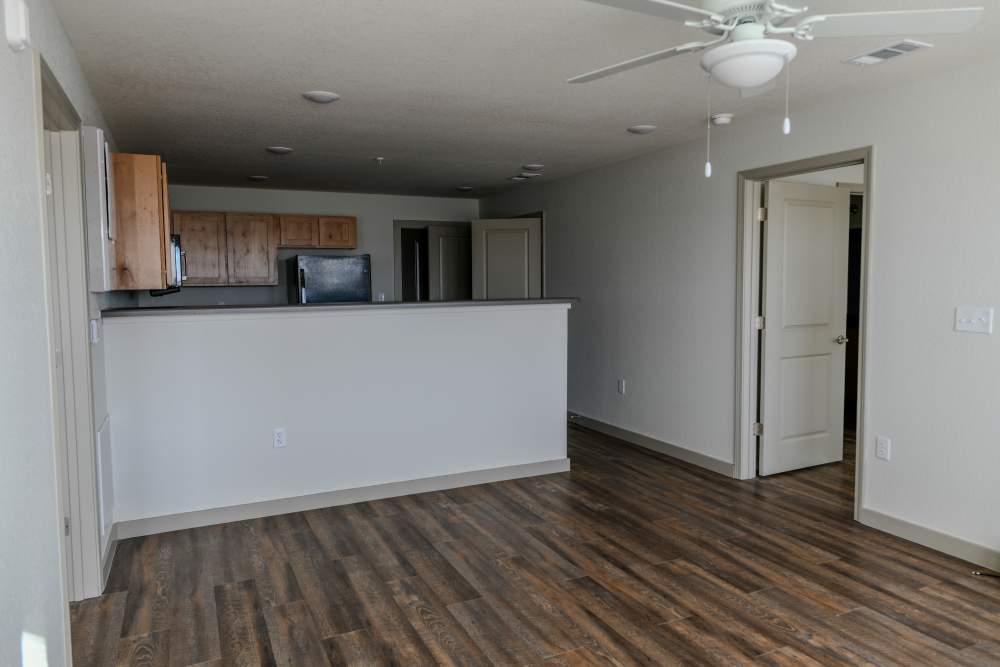 Wood-style flooring at Flats At Lake View in Warner Robins, Georgia