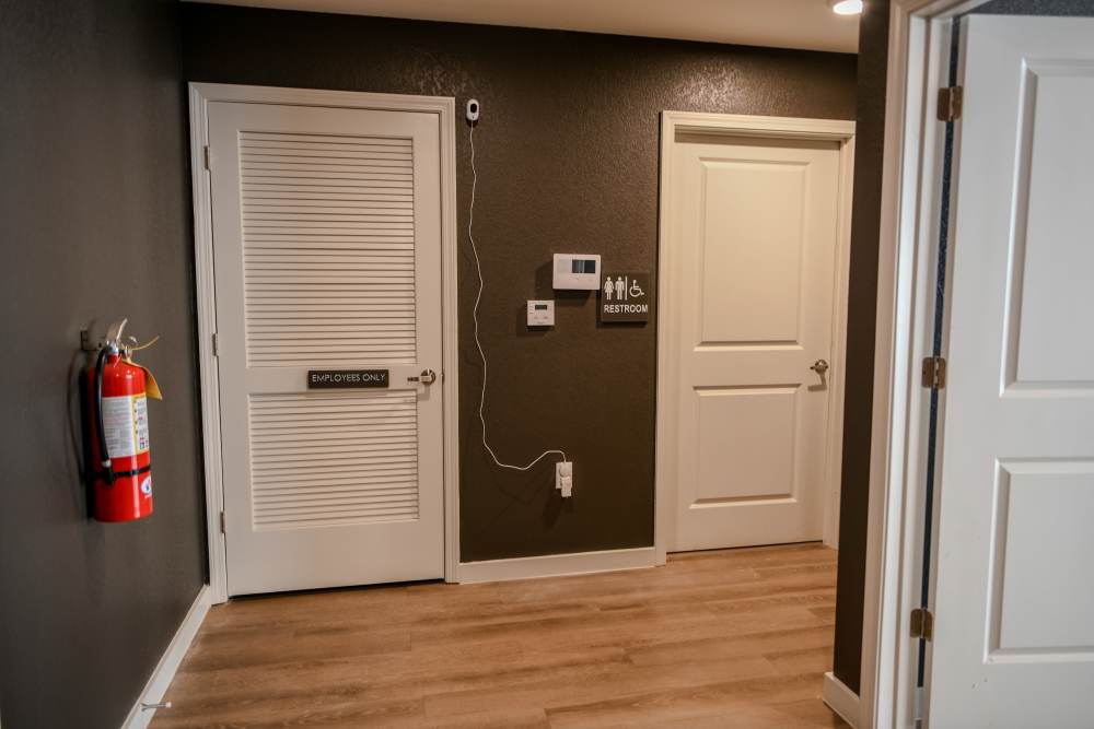 Wood-style flooring at Flats At Lake View in Warner Robins, Georgia