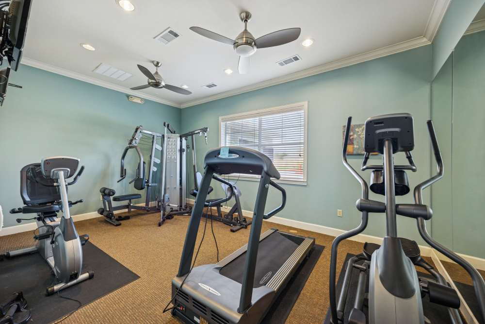 Fitness center at Gibraltar Senior in Clute, Texas