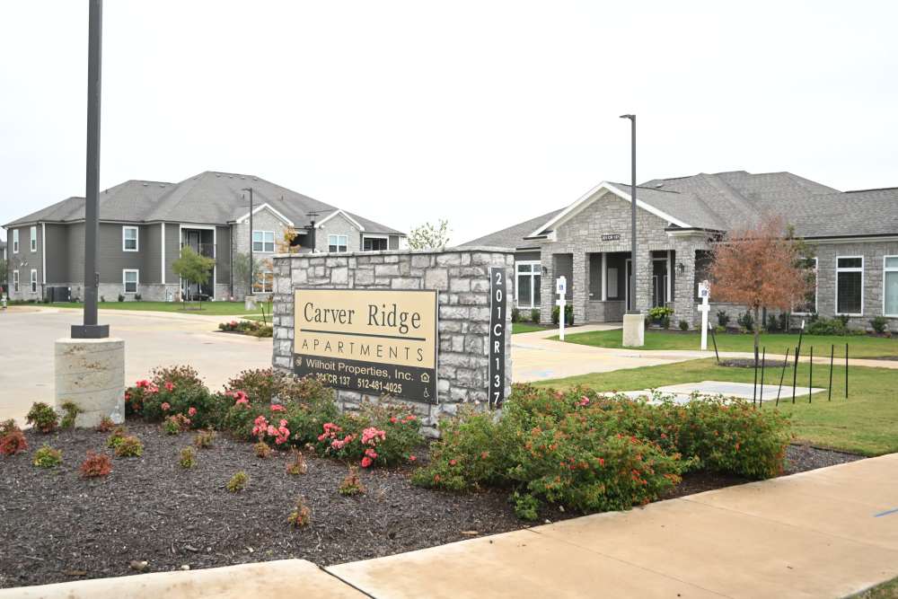 Community entrance at Carver Ridge in Hutto, Texas
