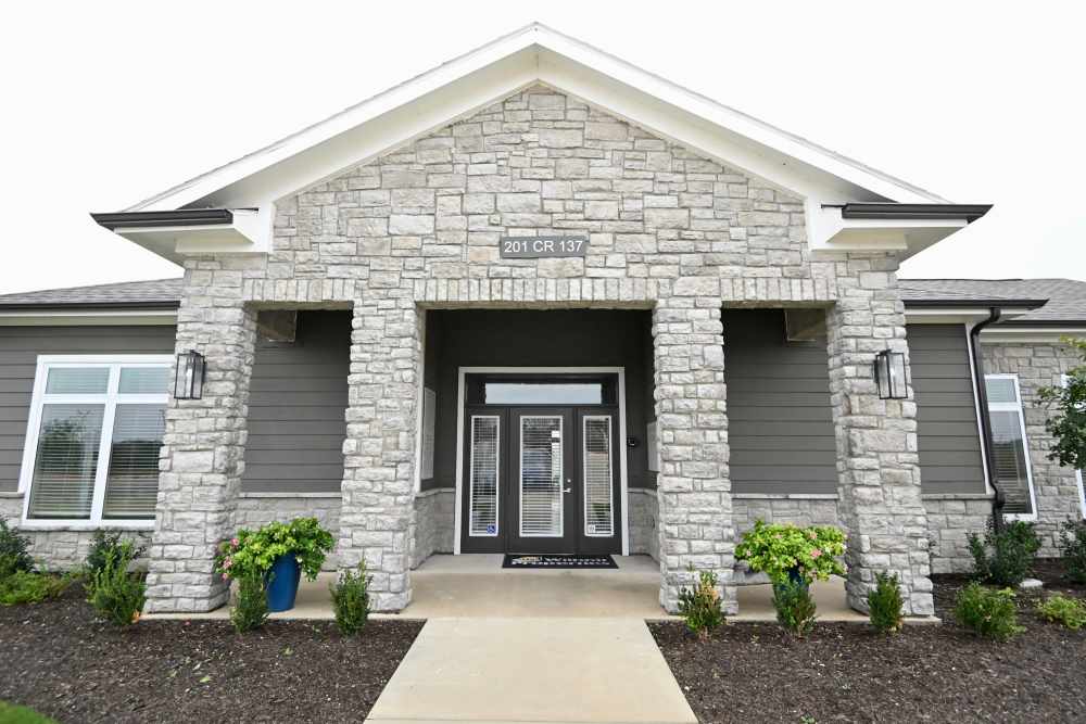 Entrance of an apartment at Carver Ridge in Hutto, Texas