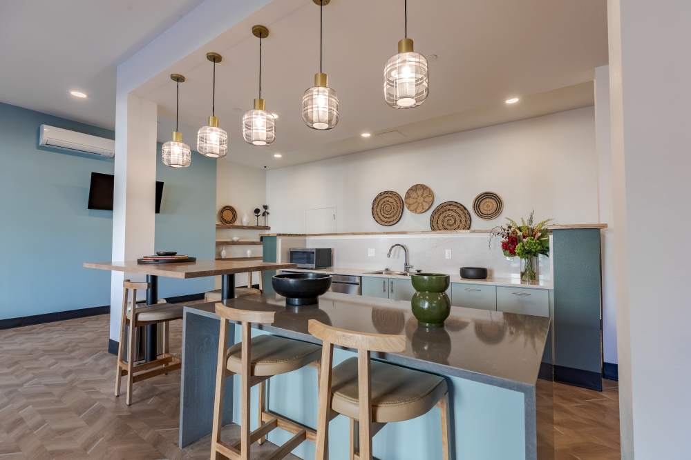 Clubhouse Kitchen and Seating Area at Sable Station in Aurora, Colorado