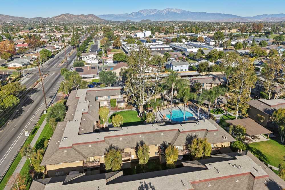 Aerial view of Casa Sierra in Riverside, California