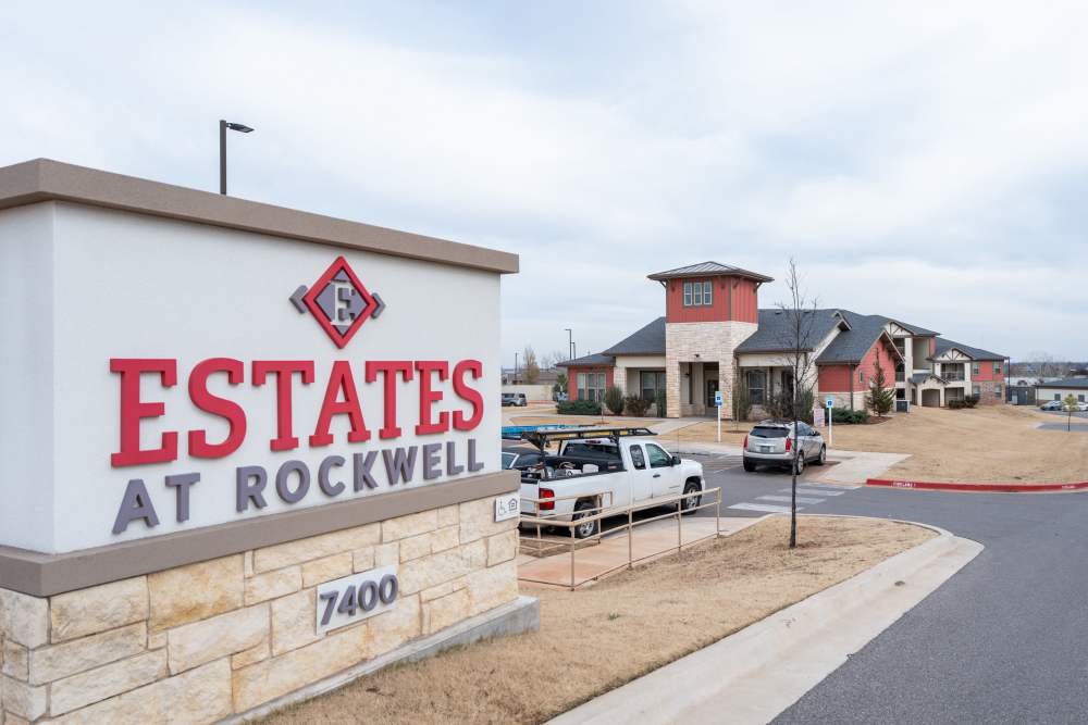 Community with exterior car parking at Estates At Rockwell in Oklahoma City, Oklahoma