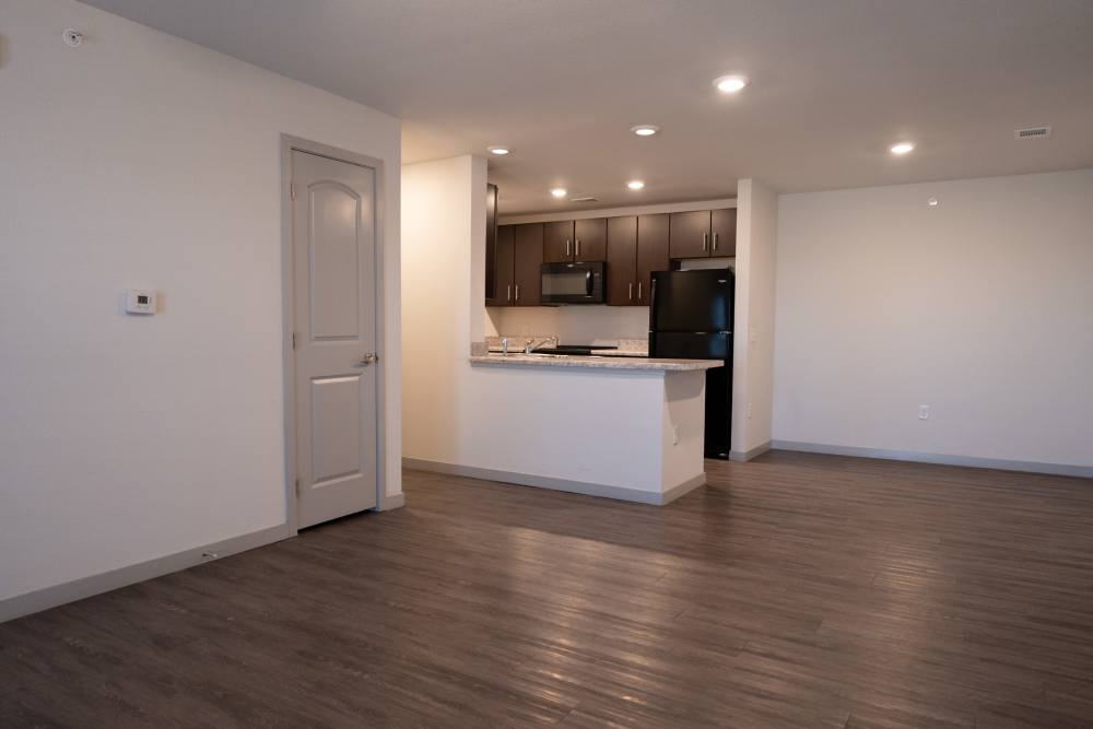 Kichen with wooden flooring at Estates At Rockwell in Oklahoma City, Oklahoma