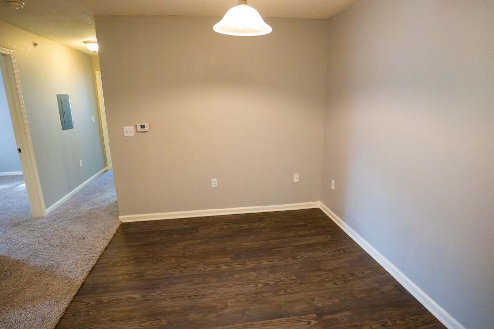 Dining area with wooden flooring at Hampton Village in Palestine, Texas