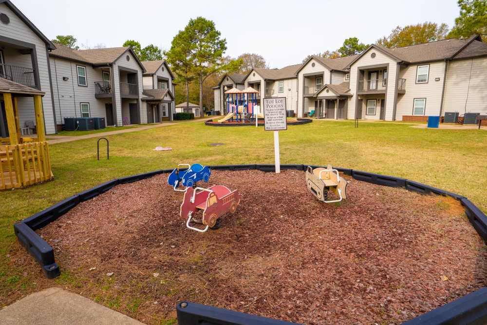 Kids play area with small toy cars at Hampton Village in Palestine, Texas
