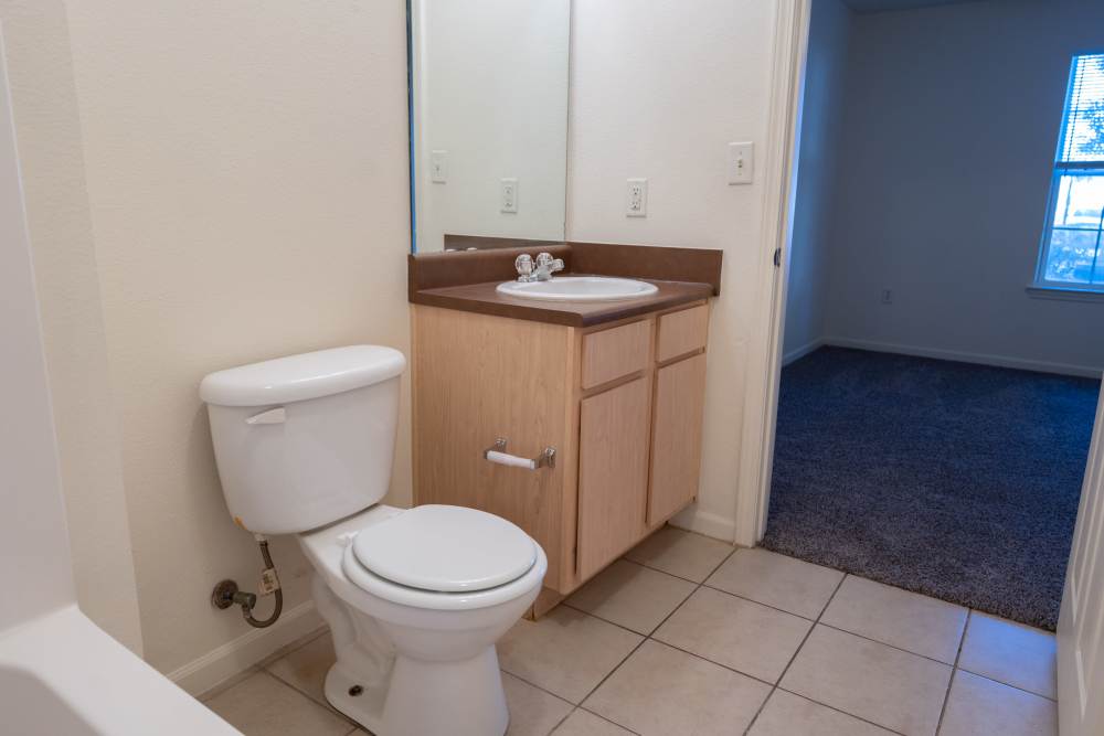 Bathroom with commode at Elizabeth Place in El Reno, Oklahoma