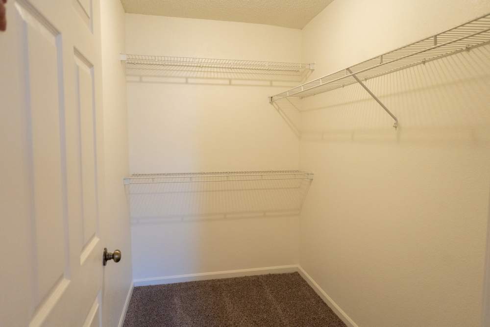 Large closet with carpet flooring at Elizabeth Place in El Reno, Oklahoma