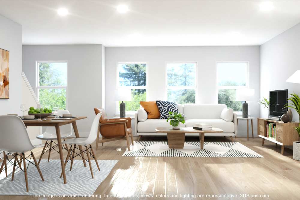 Furnished bedroom with ceiling fan at Hampton Square in Cherry Hill, New Jersey