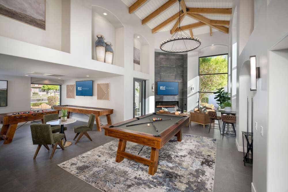 Vaulted ceiling at the clubhouse at San Antigua in McCormick Ranch in Scottsdale, Arizona